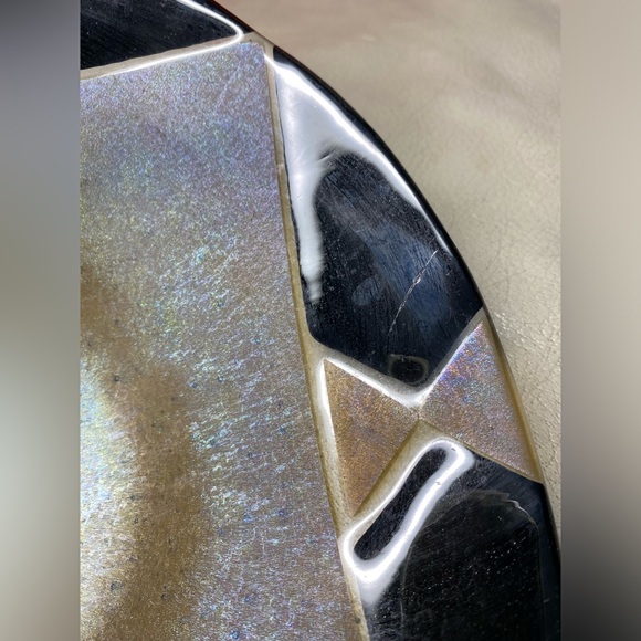 Fused art glass plates and bowl set of 4 - Picture 6 of 16